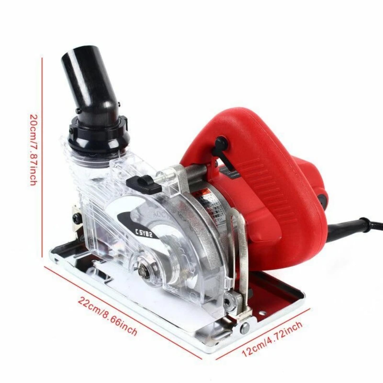 Rozadora de ranura 1800W Fräse sin polvo Rebajadora Fresadora de pared Máquina de corte 18000r/min, 0-41mm de profundidad de corte, Máquina de ranura eléctrica para ladrillo, hormigón, mármol