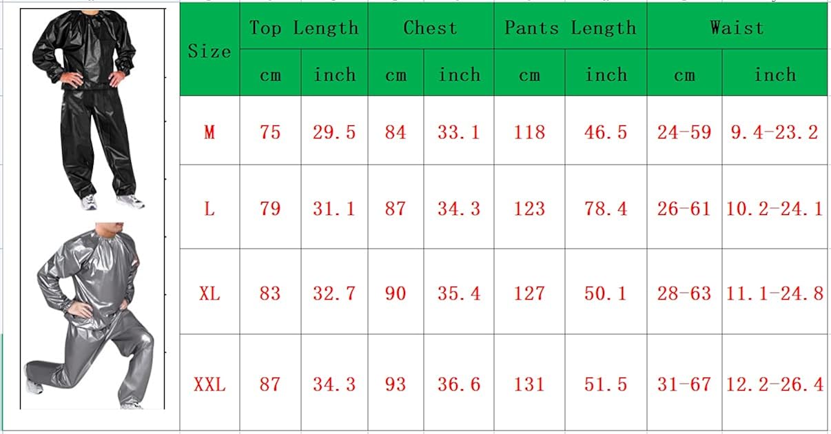 Heavy Duty Sauna Suit Sweat Suit Gym Fitness Workout Clothing Training Workout, Unisex Anti-Rip PVC Sweat Sauna Suit : Sports & Outdoors