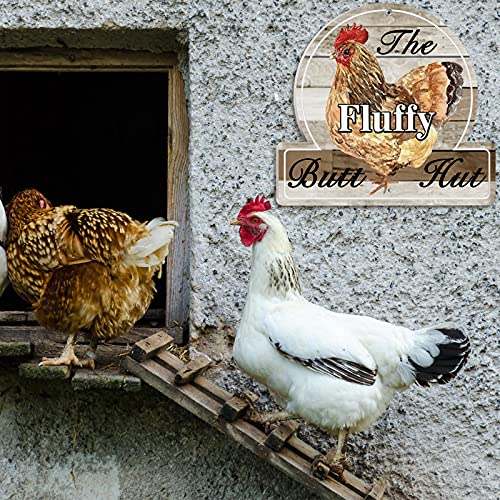 Lustiges Hühnerstallschild "The Fluffy Butt Hütte", PVC-Schild, Hühnerstall, Wanddekoration für Bauernhaus, Hühnerstall, Hühnerstall, Hahn, Unterschlupf, Zuhause, Küche, Bar, Café, Outdoor, Scheune.
