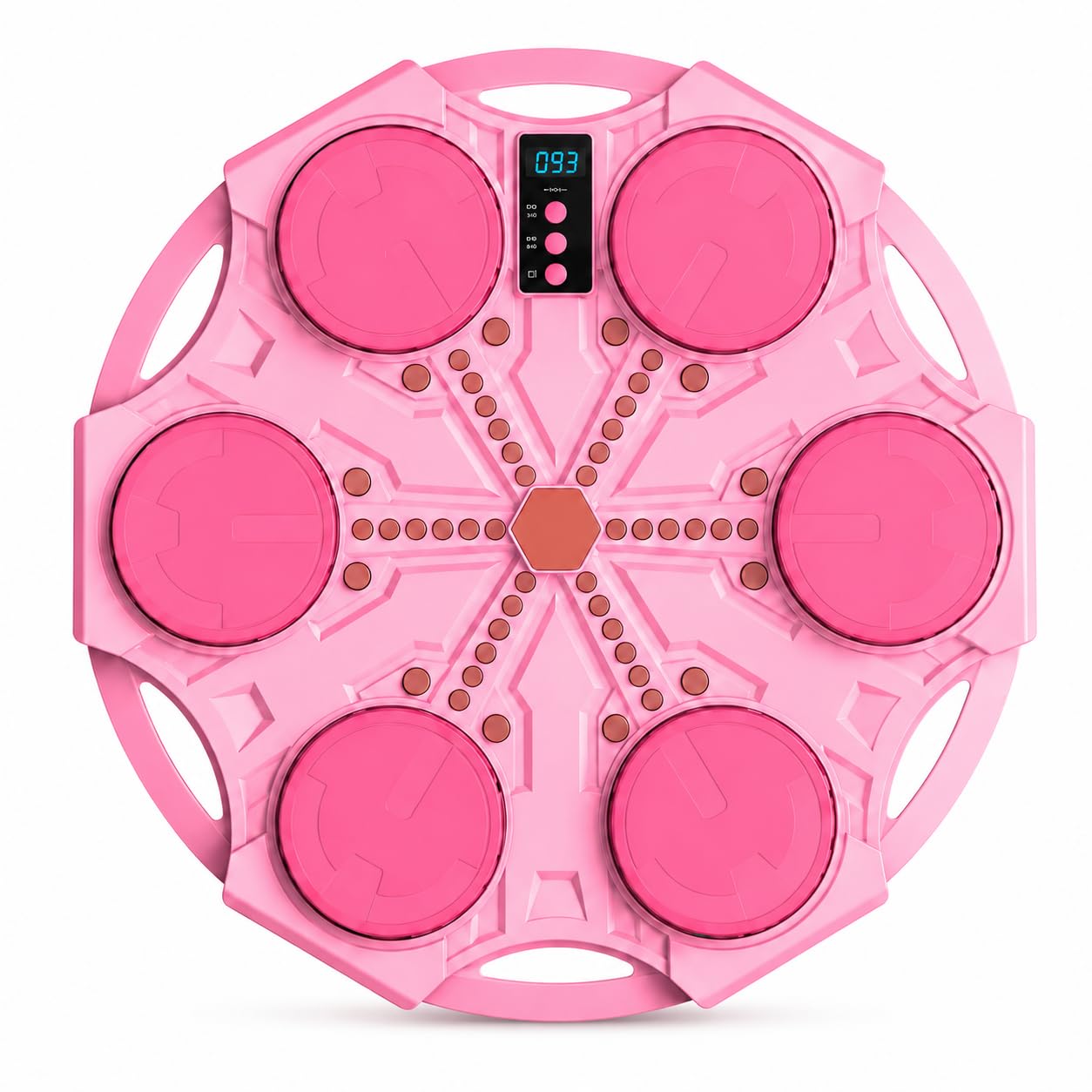 DRUMSTONE (with 5 Years of Brand Warranty) Music Boxing Machine for Home Workout, Smart Rechargeable Wall Target with LED Lights, Bluetooth Rhythm Training, Pink 35cm-image-18