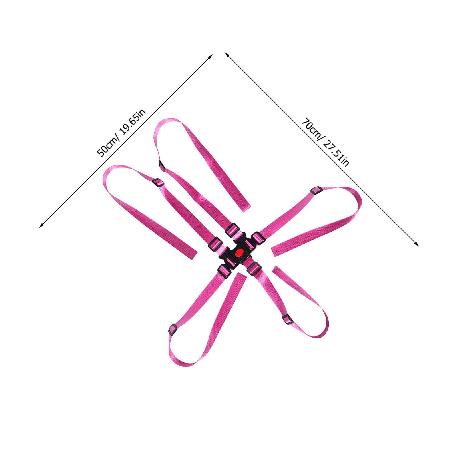 Cinturón de Trona Ajustable para Bebés y Pequeños, Arnés de Seguridad de 5 Puntos Correas de Poliéster y Plástico para Protección Total en Comidas y Actividades
