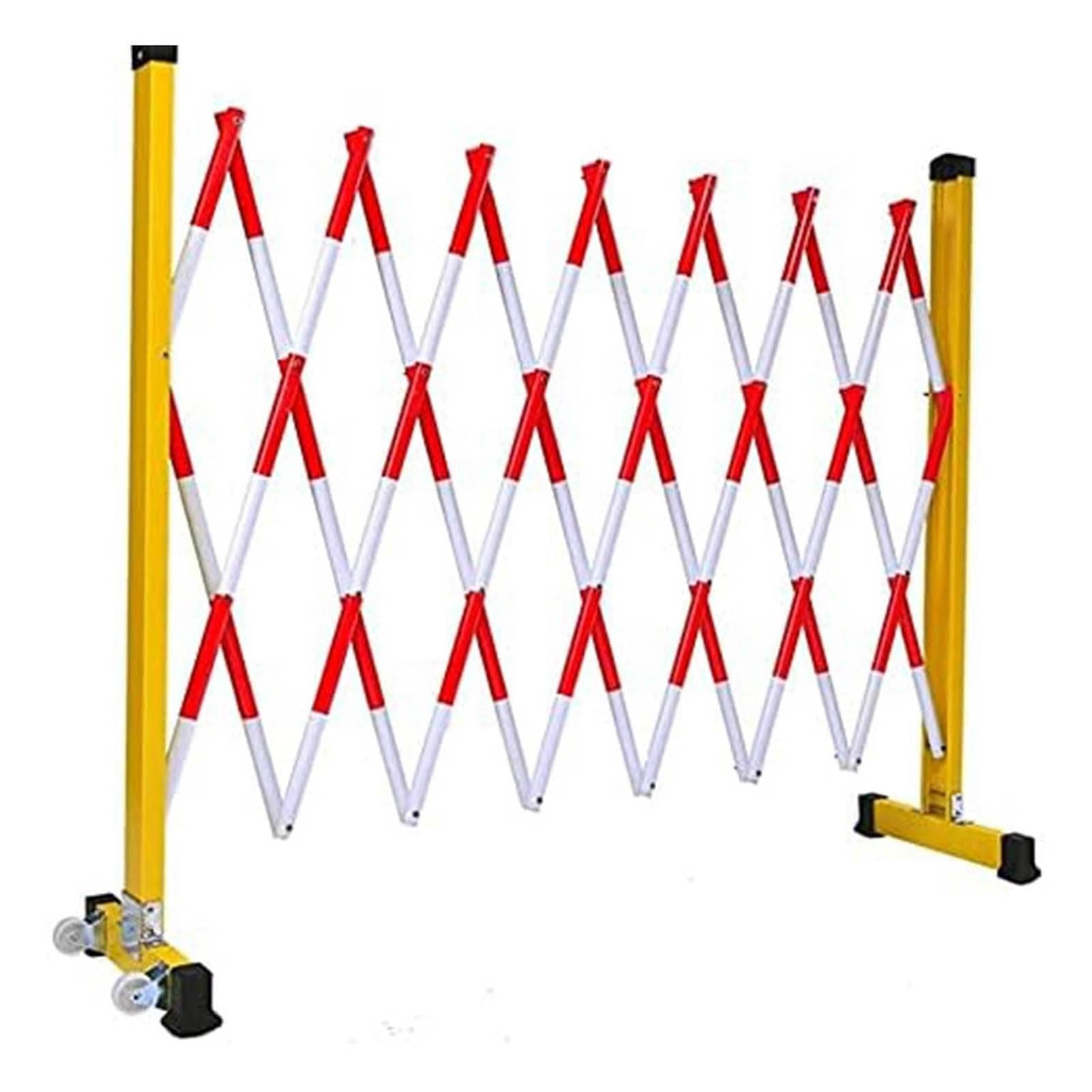 WQPMNYG Security Barrier,Portable Retractable Traffic Guardrail - Foldable Safety Fence for Construction & Maintenance, Space-Saving Design (White-Red, 11.4ft/350cm)