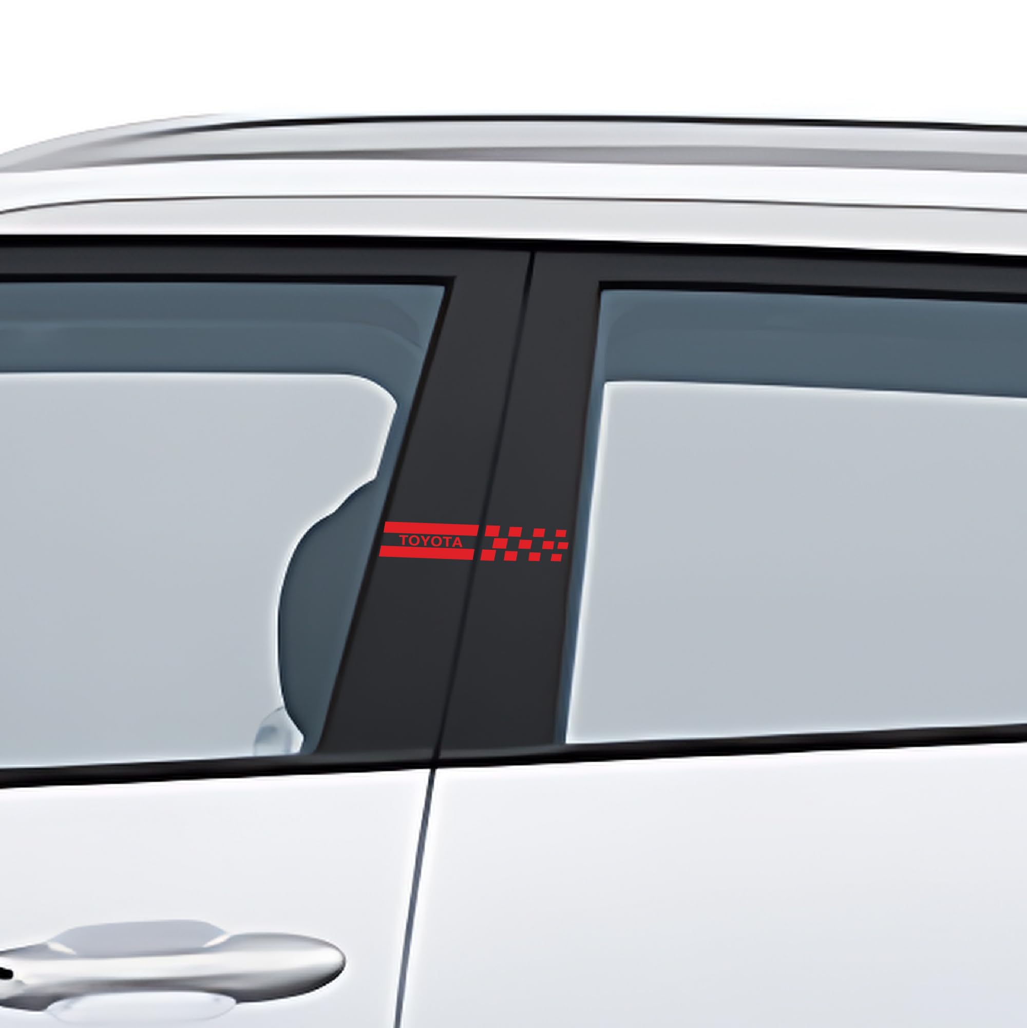 ISEE 360 Red Pillar Stickers for Cars | Vinyl Die Cut Decal for Car Exterior Door Window | Stylish Car Pillar Stickers L x H 15 x 2.8 Cms-image-15