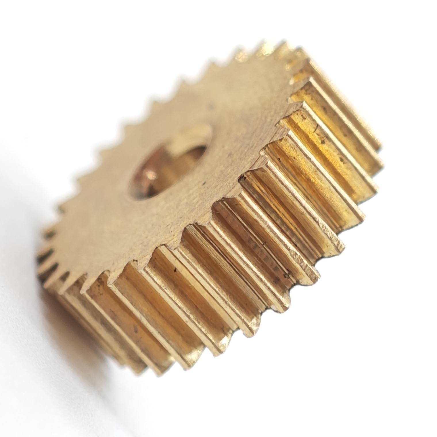 GTPBAO Ingranaggio piatto in ottone da 0,6 modulo 118 denti, spessore 5 mm, denti dritti, ingranaggio cilindrico da 0,6 M, pignone da 118 denti albero