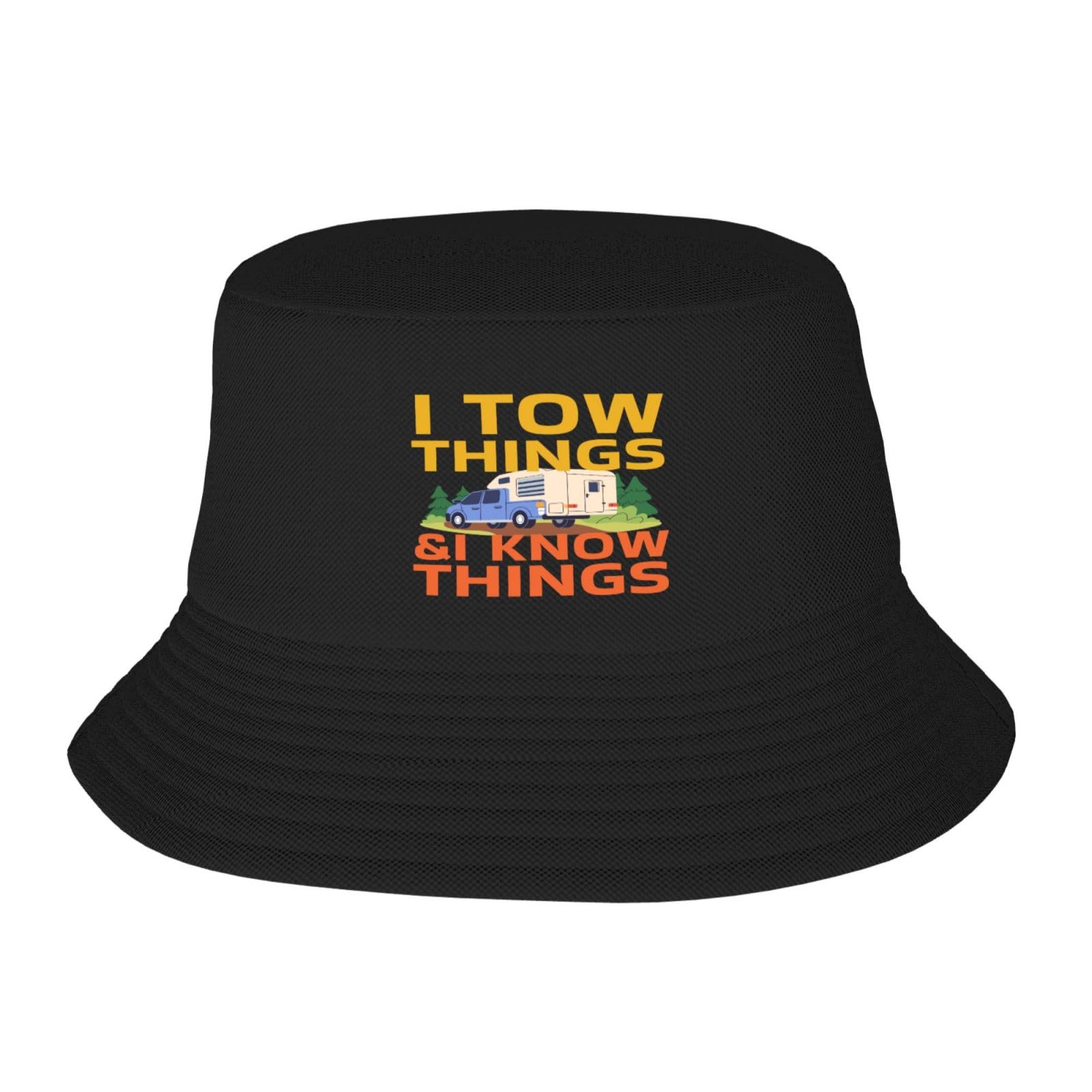 I Tow Things and I Know Things Bucket Hats Fashion Sun Cap Summer Beach Fishing Fisherman Caps Black