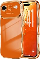 Vista 102 de LCHULLE Funda para iPhone Air para mujeres y niñas, lindo marco ondulado con forma rizada con patrón de corazón de amor, cubierta de protección
