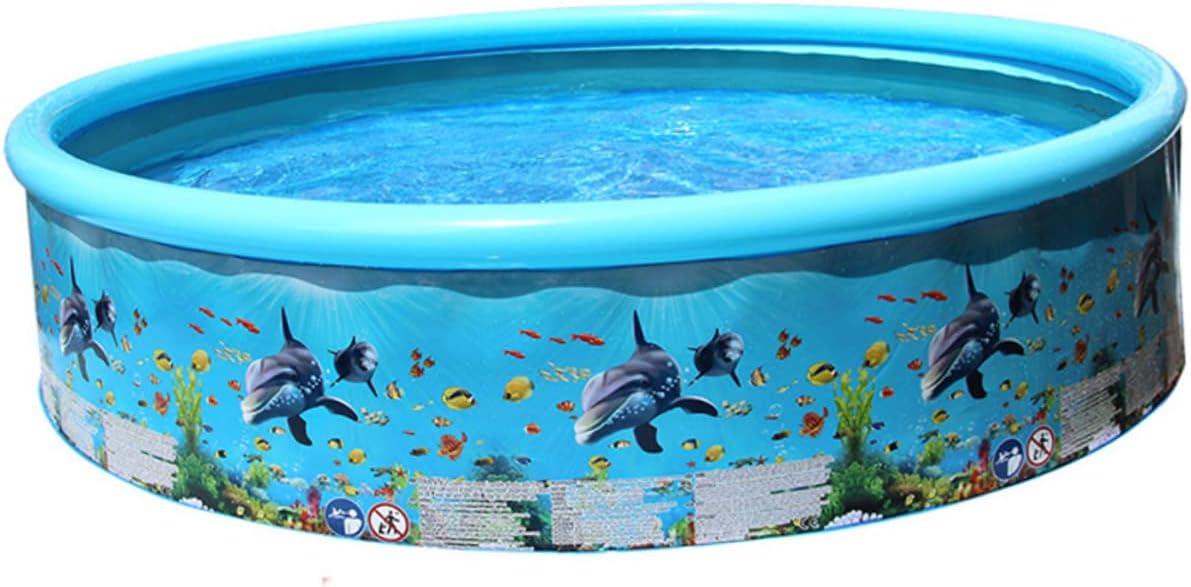 Kisangel 1pc Outdoor Boy Girl Round Swimming Pool Toy Colorful Cartoon Fish Design Sturdy Construction for Fun and Parent-boy Girl Interaction