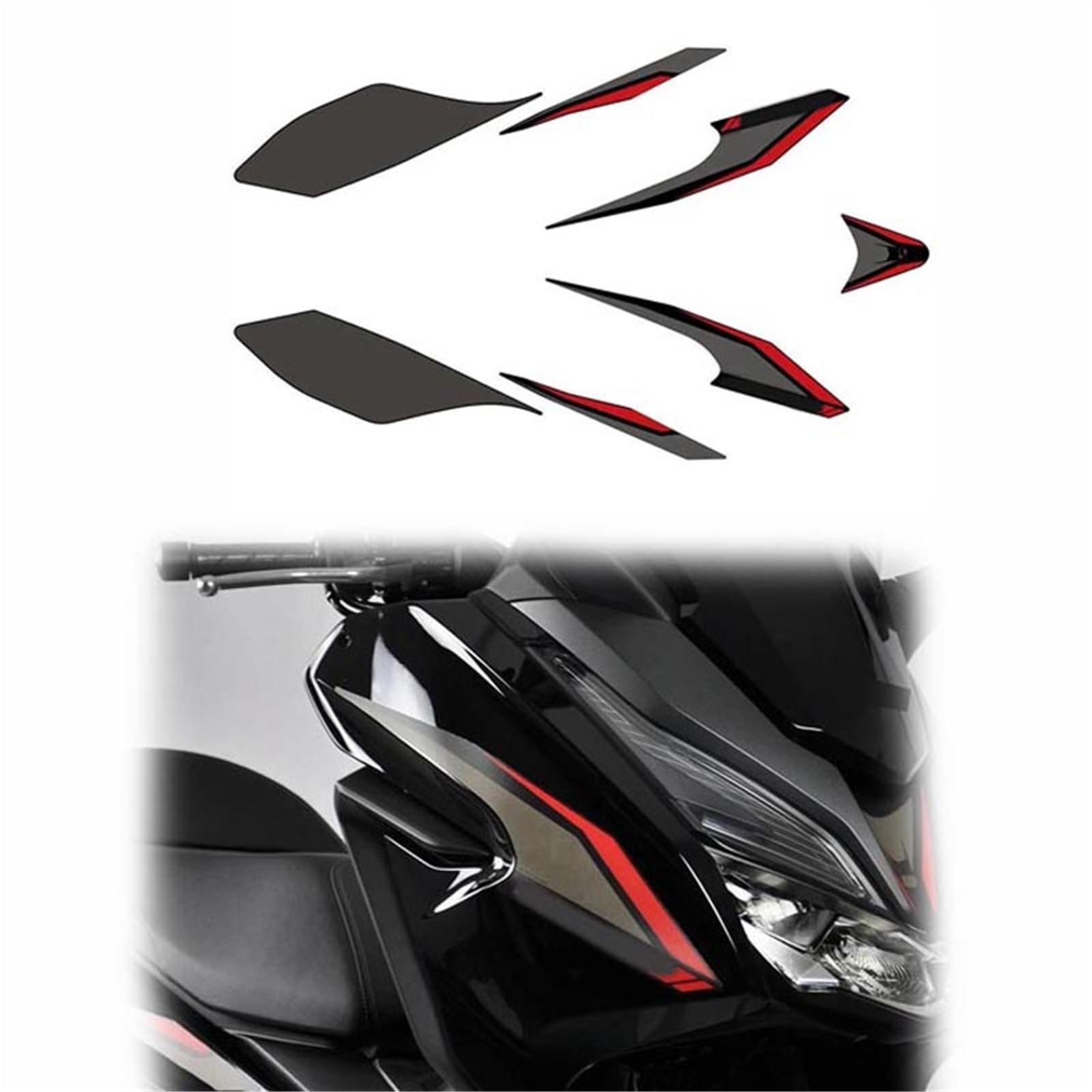 Motorradaufkleber Für H-ONDA FORZA 125 300 Motorrad-Karosserieschutzaufkleber Reflektierender Aufkleber Für Verkleidungsdekoration(Nero)