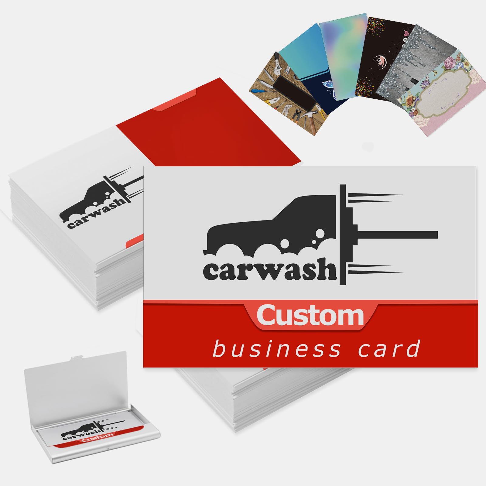 ShAxzHen Custom Business Cards - Car Wash Template - 1000 Sheets - 9 x 5.4 cm - Business Card Stock