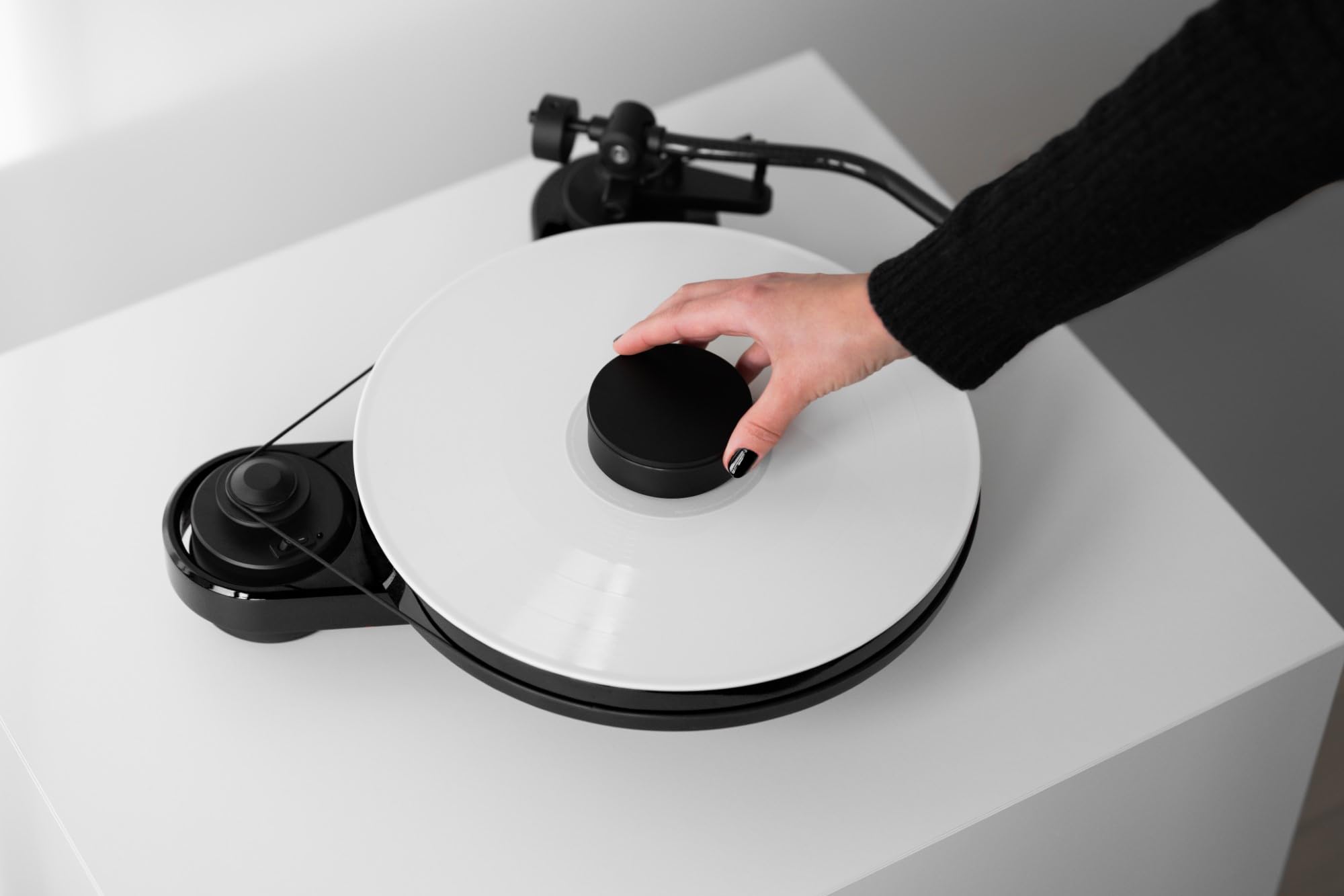 Pro-Ject Record Puck S, Elegante Placa de Aluminio para Reducir Las resonancias no deseadas (Negro)