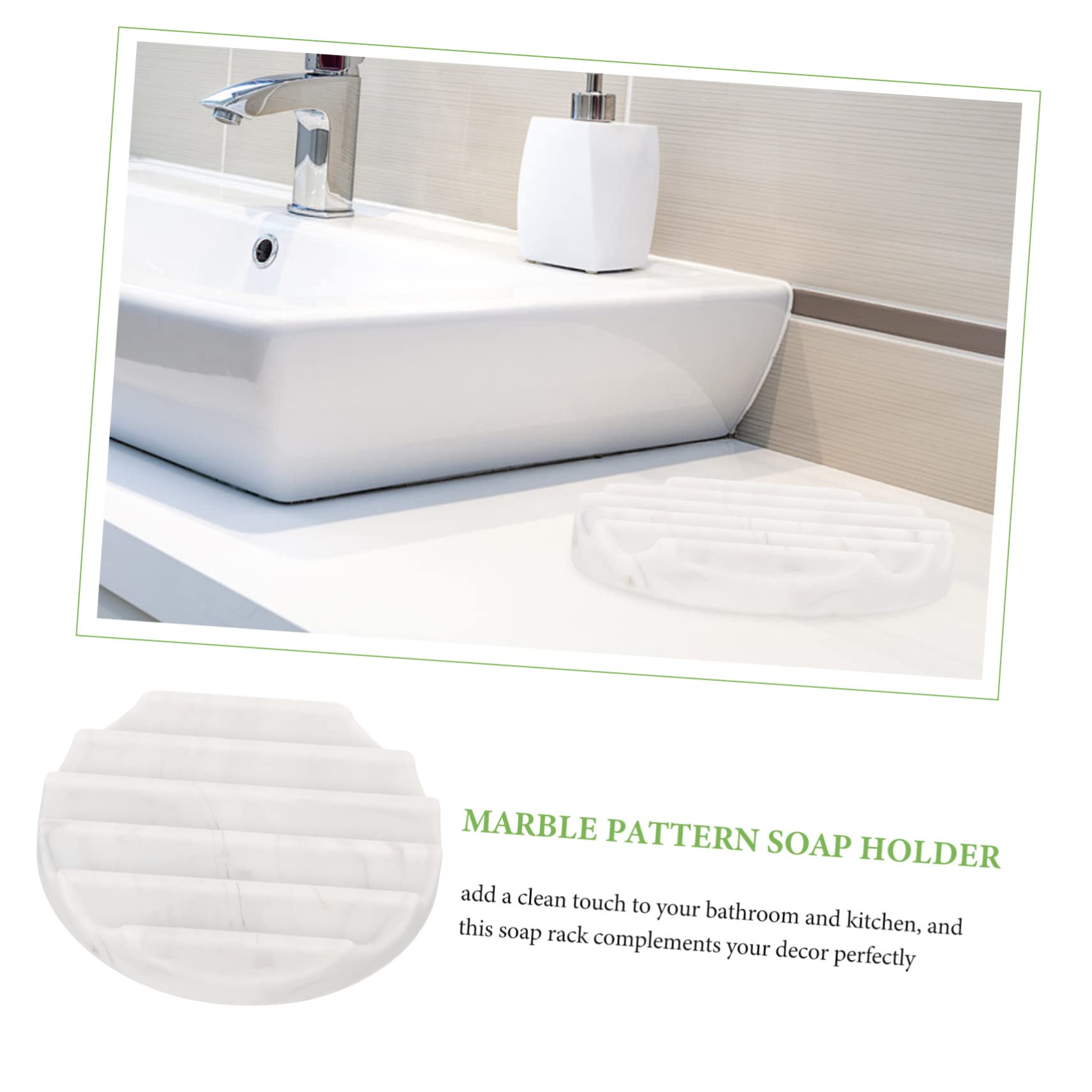 DECHOUS 5piezas Jabonera De para Baño Soporte De Jabón Drenaje Diseño Elegante Color Mármol Organizador Práctico y para Cocina y Ducha