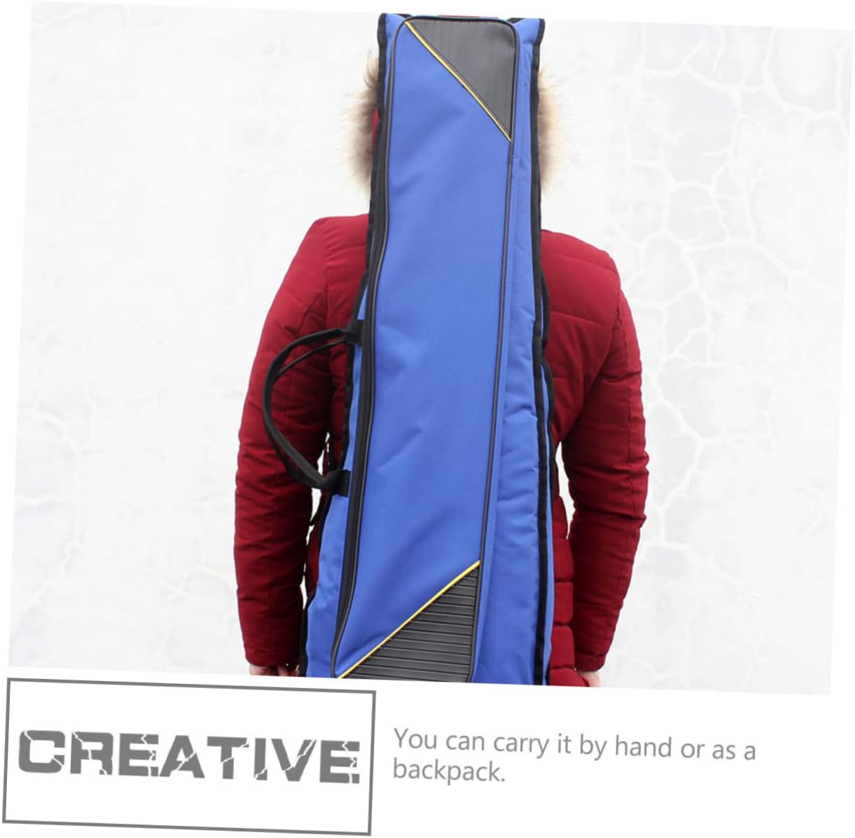 GALPADA Oxford Cloth Trombone Storage Bag with Shockproof Padding Double Shoulder Straps Front Accessory Pocket for Musicians Protective Tenor Trombone Carrying Case Blue