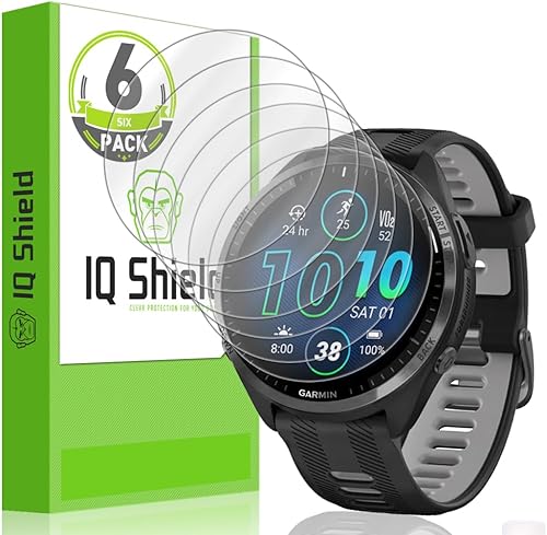 IQShield Protector de pantalla compatible con Garmin Forerunner 970/570/965 (1.850 in) (paquete de 6) película de TPU transparente ultra fina,