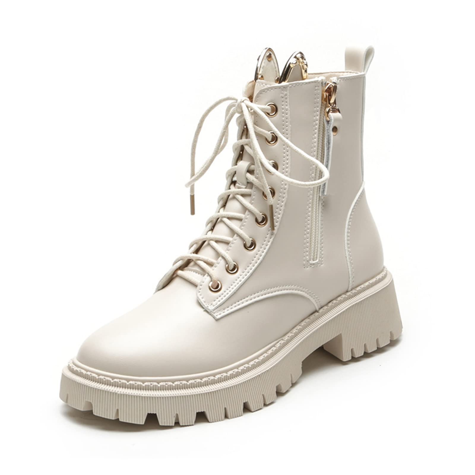 HBEIDAHUANGKnee High Boots Women Genuine Leather Boots Female Handsome Round Head Motorcycle Riding Boots Female Short Boots Female Autumn Boots (Color : Hortel�, Size : 38)