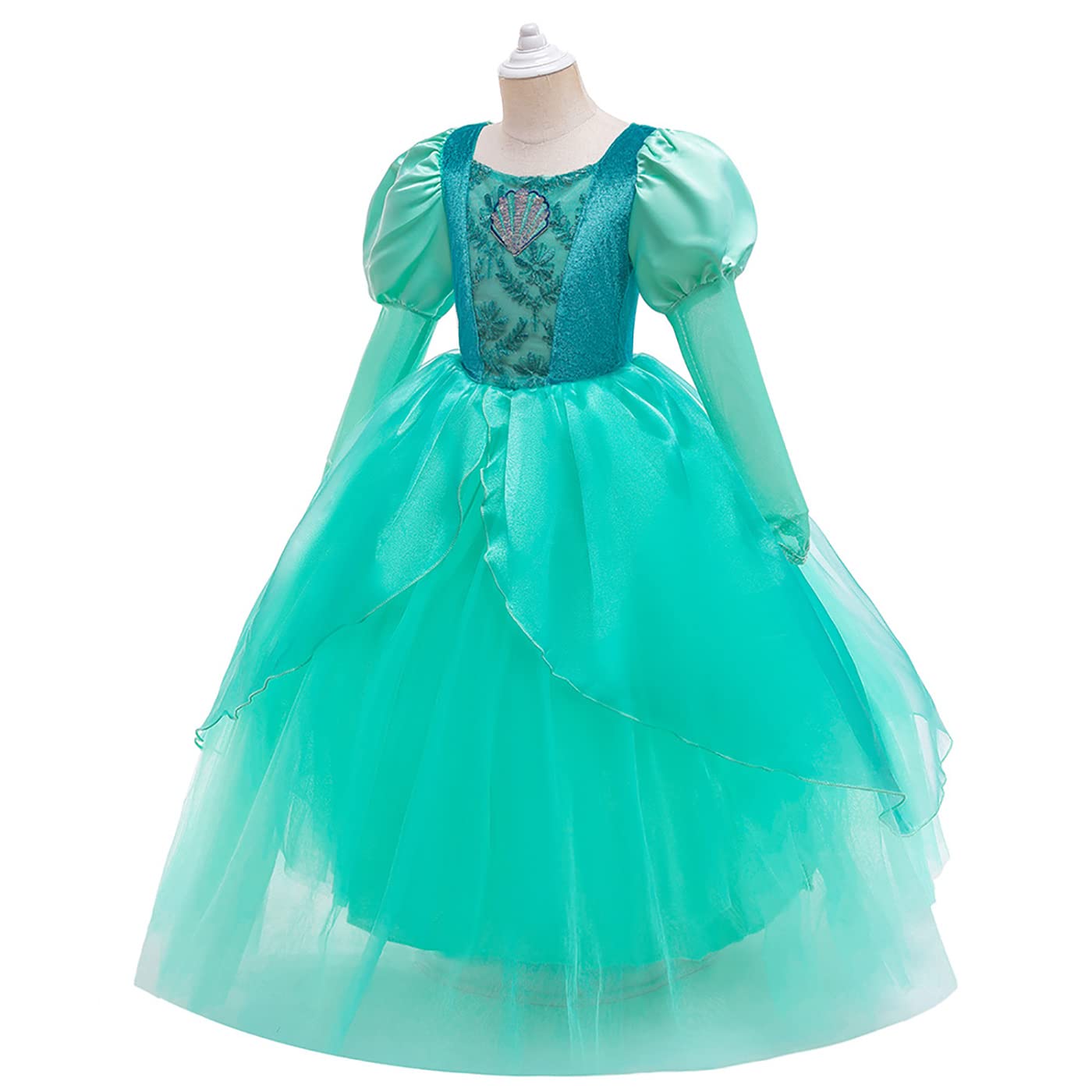 Emin Ragazza Costume da Sirena Principessa Vestito da Principessa Ariel con Accessori Parrucca Costume da Halloween Carnevale Cosplay Compleanno Natale Festa Vestito Fantasia
