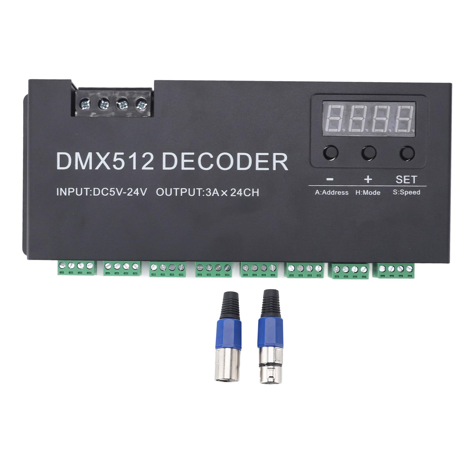 Dekoder DMX 24-kanałowy cyfrowy wyświetlacz LED kontroler do świateł RGB St z funkcją D