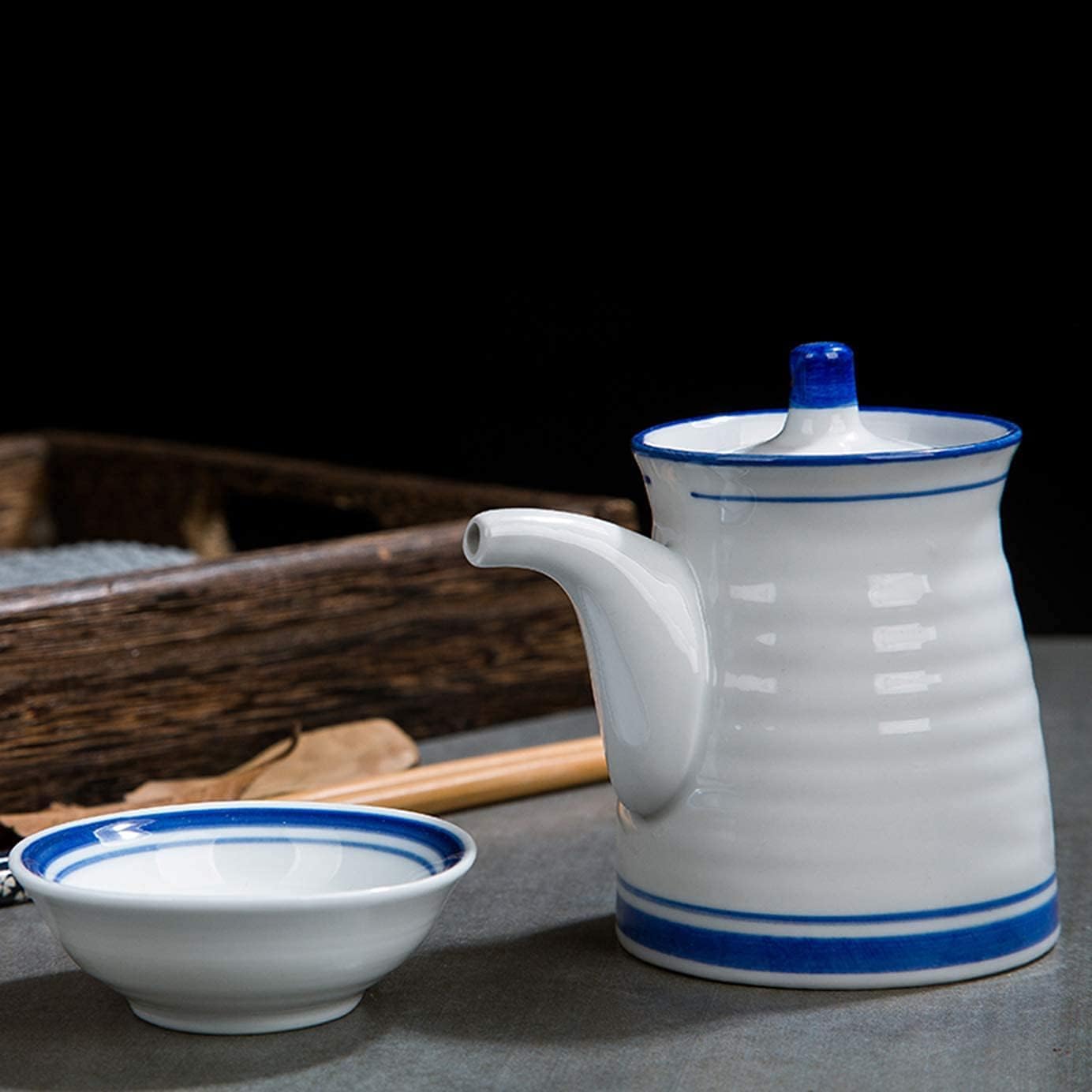 Vinagrera con tapa automática, vinajera para salsa de soja, botella de aceite, botella de vinagre de oliva con tanque de aceite a prueba de fugas, botella de salsa de soja de cerámica, botella de acei