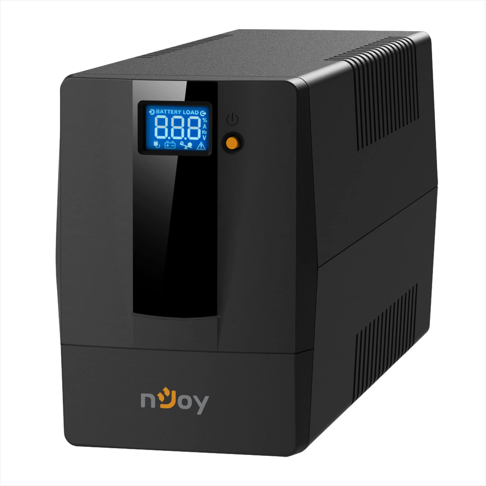 nJoy Horus Plus 600 VA Groupe de continuité Line Interactive UPS, 360 W, écran LCD, écran Tactile AVR, Noir