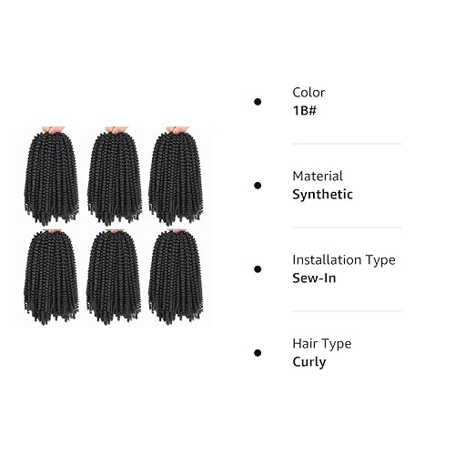 Miniatura 7 de Xtrend - Cabello trenzado de ganchillo con rizos de resorte, color degradado, 8pulgadas, para rizos de mariposa desgastados, extensiones de cabello