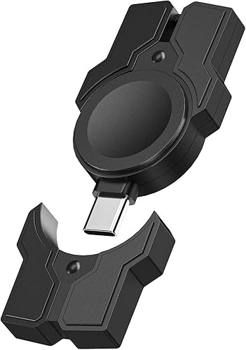 Cargador de Apple Watch, portátil USB C iwatch Ultra 2 Series 9 8 7 6 5 4 3 2 1 SE viaje magnético inalámbrico carga rápida llavero