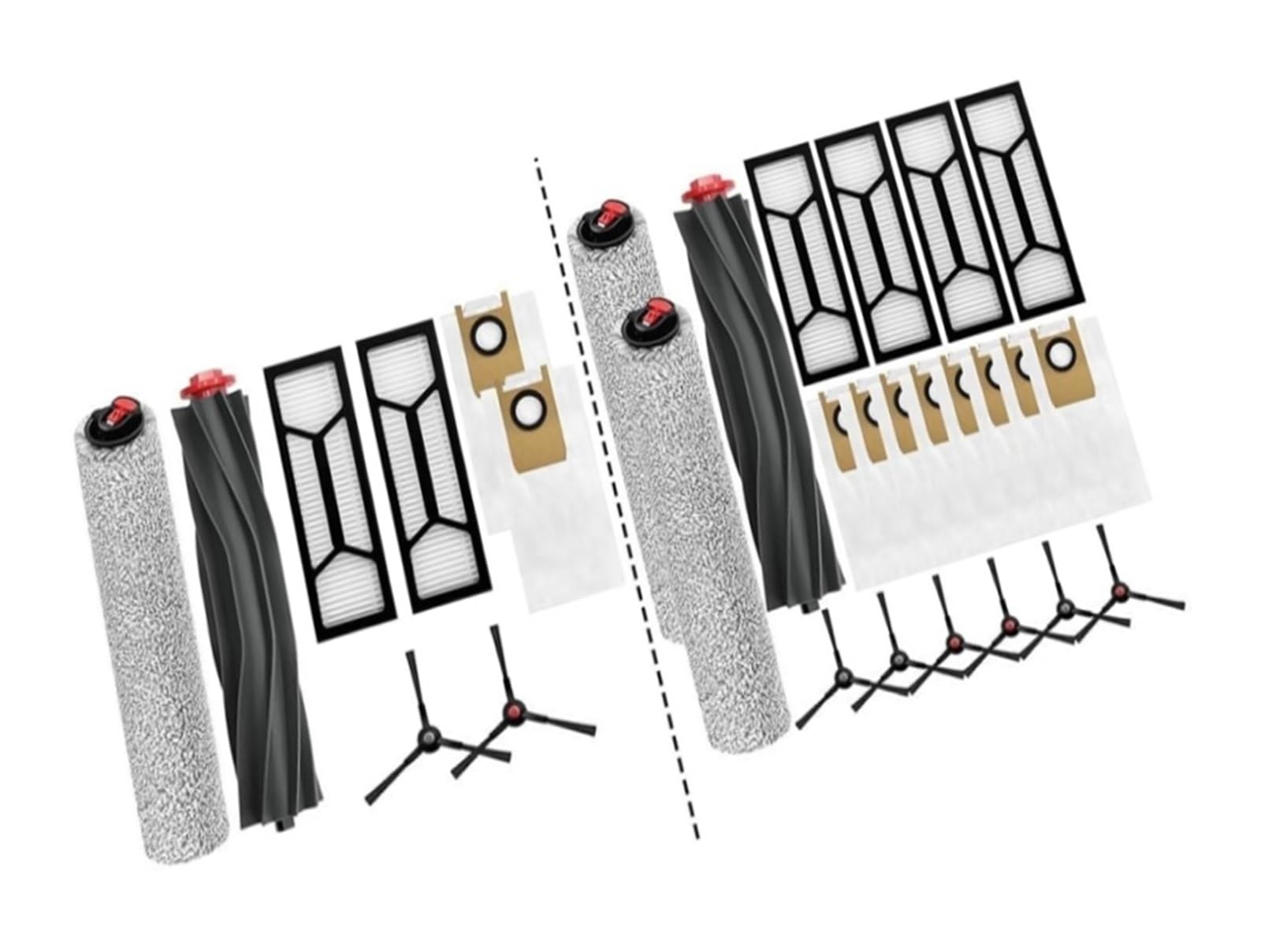 For Eufy for Omni S1 Pro S1 Kit di sostituzione accessori: spazzola principale, spazzole laterali, spazzoloni rotanti, filtri e sacchetti for la polvere for una pulizia efficiente(B)