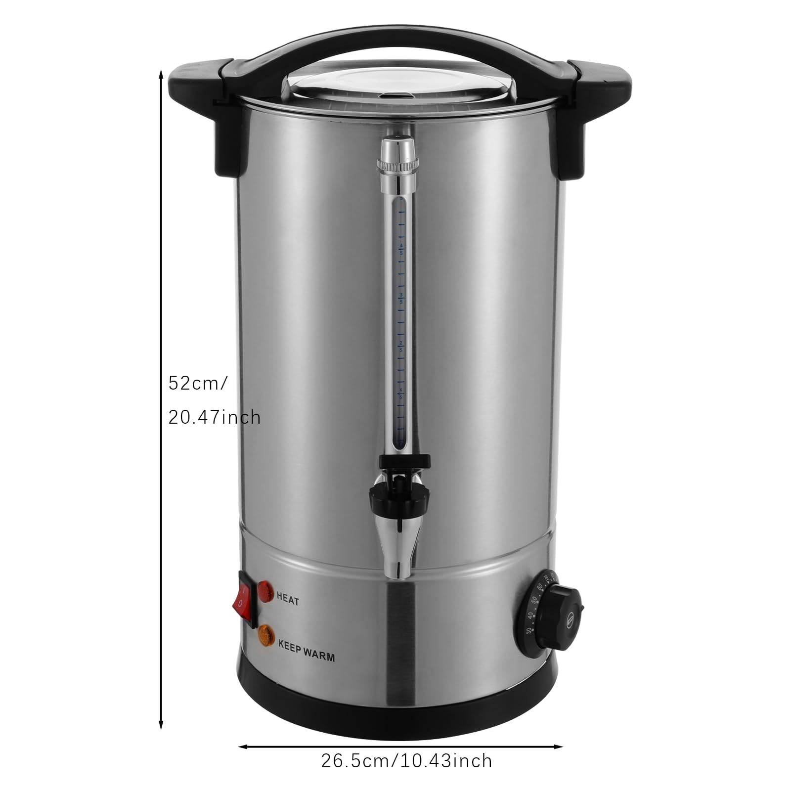 Giciashop Commercial Coffee Urn, Electric Coffee Maker Urn, 86-230 ? Temperature Adjustable, 25L Stainless Steel Coffee Dispenser for Gatherings, Caterers, Parties, Restaurants (25L)