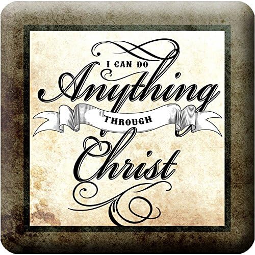 DWK Religious Scripture Drink Absorbent Coasters 4 Piece Set | Inspirational Religious Gifts and Christian Coasters for Drinks | Bible Decor Christan Gift - 4"