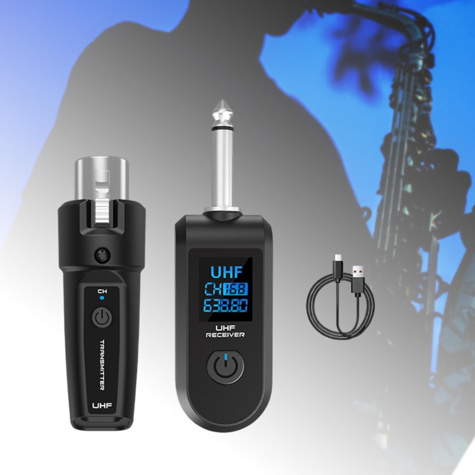 Harilla Micro XLR Micro -transmisor Transmisor Transmisor Receptor Converter de Micrófono para Guitarra Inalámbrica, 1 in 1