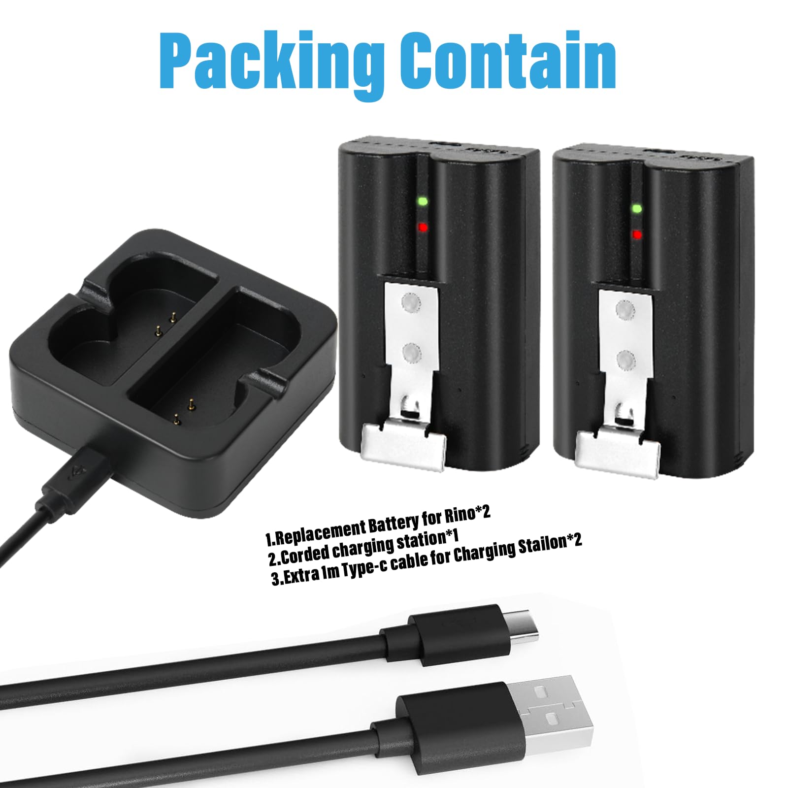 Doorbell Camera Battery 2-Pack 6040mAh Replacement Battery With