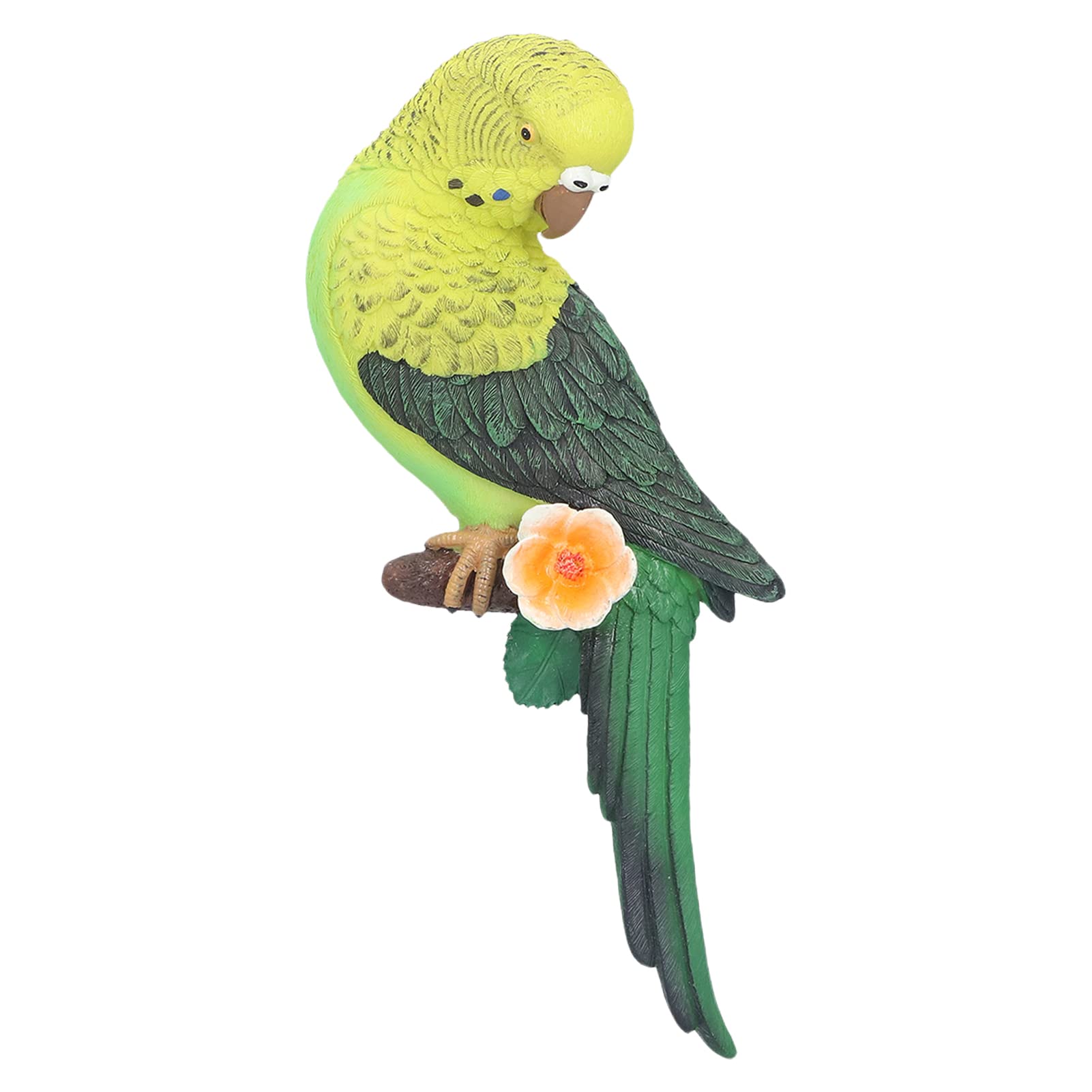 Hapivida Resin Parrots Statue, Exquisite Green Parrots Wall Sculpture Ornaments for Garden Patio Craft Decoration 30m