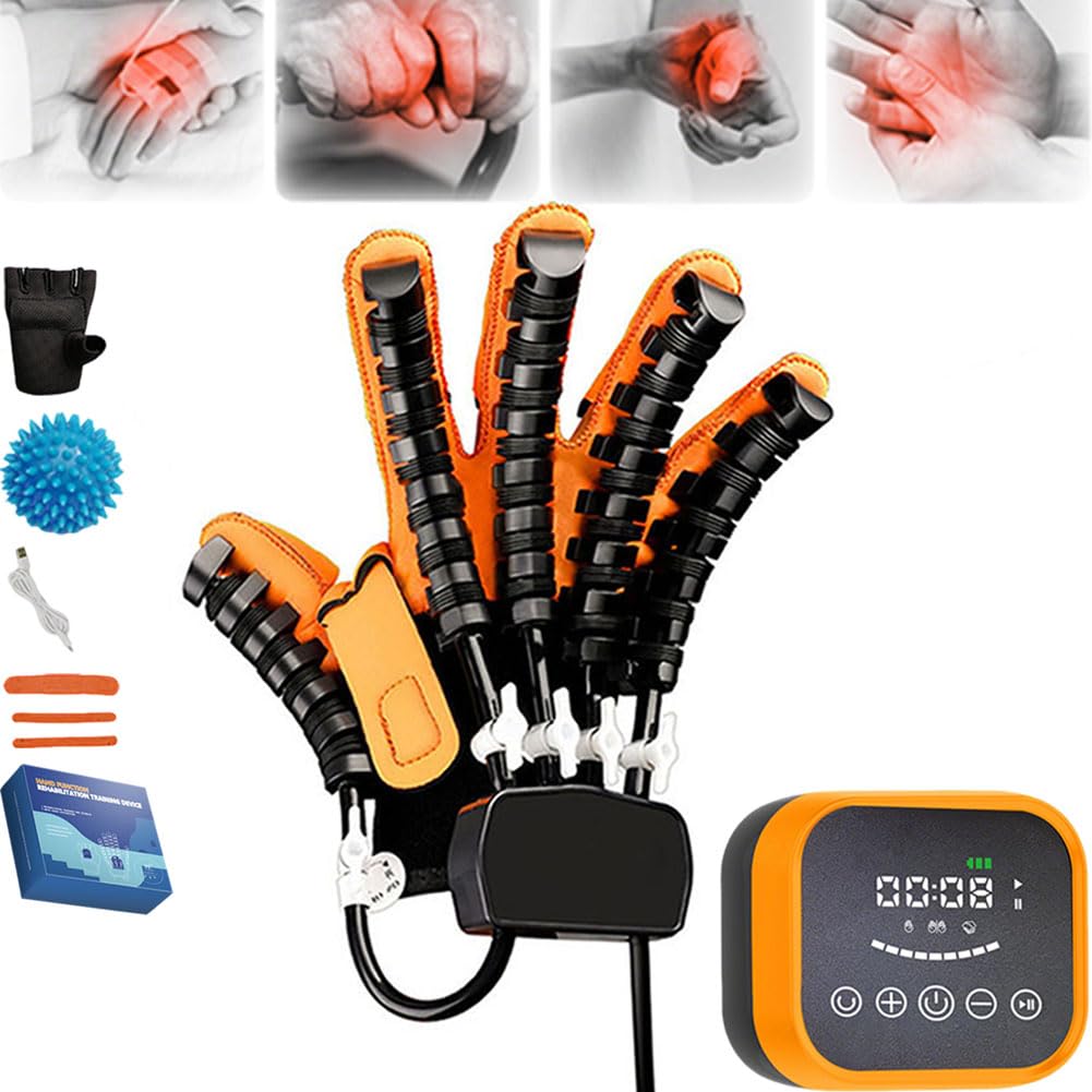Guanto da Riabilitazione con 3 Motori - per Recupero Funzionalità Mano,Artrite/Post-Chirurgia,Facile Uso,Facile Uso,Molteplici modalità di Allenamento(Size:M,Color:Mano Destra)