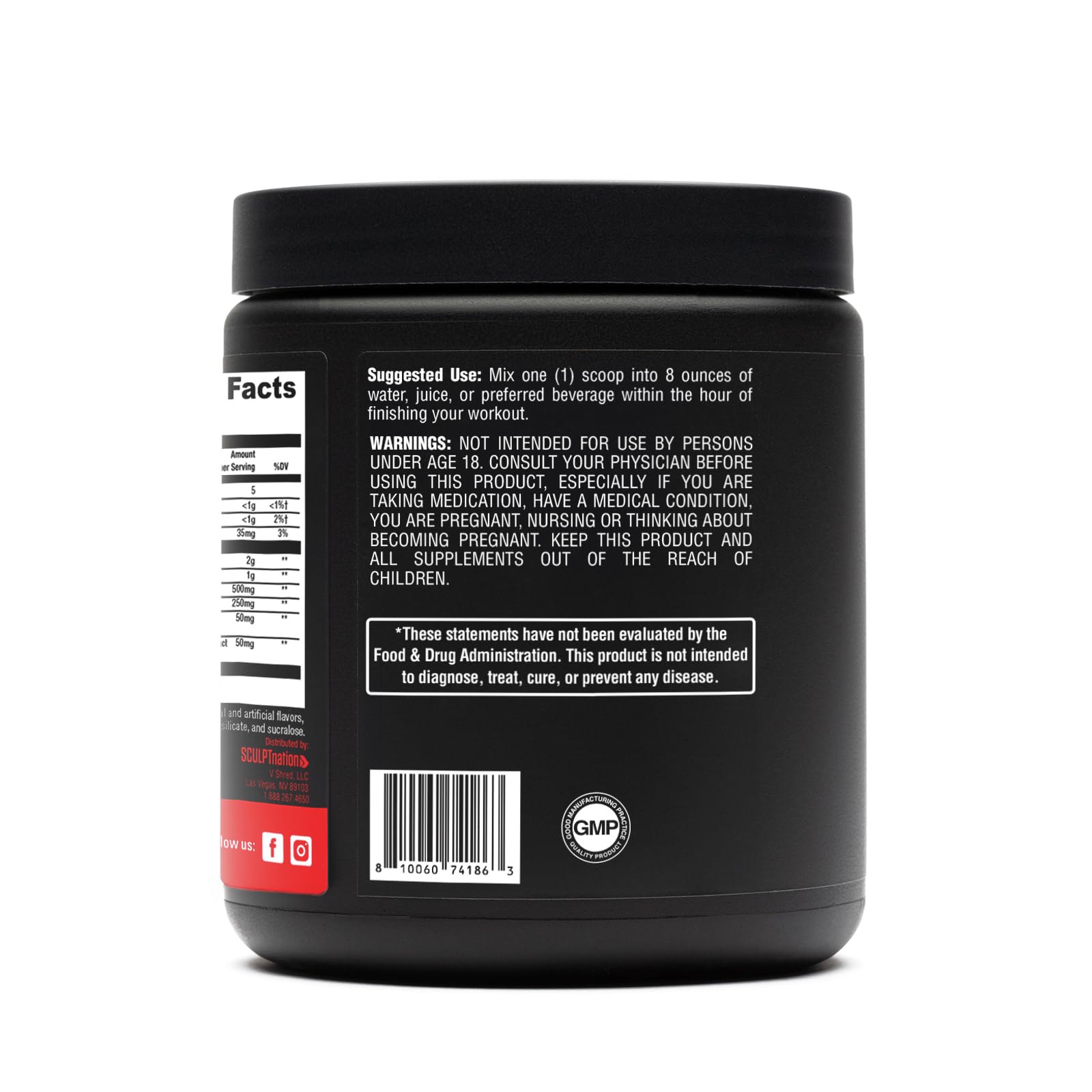 Sculpt Nation by V Shred Post Workout - Creatine Complex Post Workout Muscle Recovery and Builder with Energy Support, Creatine Monohydrate and Amino Acids, Fruit Punch Flavor - 30 Servings — Amazon image 5