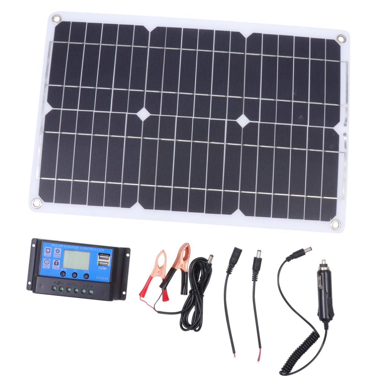 Milisten Panneau Solaire Monocristallin Charge Téléphone avec Contrôleur 18w 280x420, Semi-flexible Alimentation Extérieure, pour Activités en Plein Air