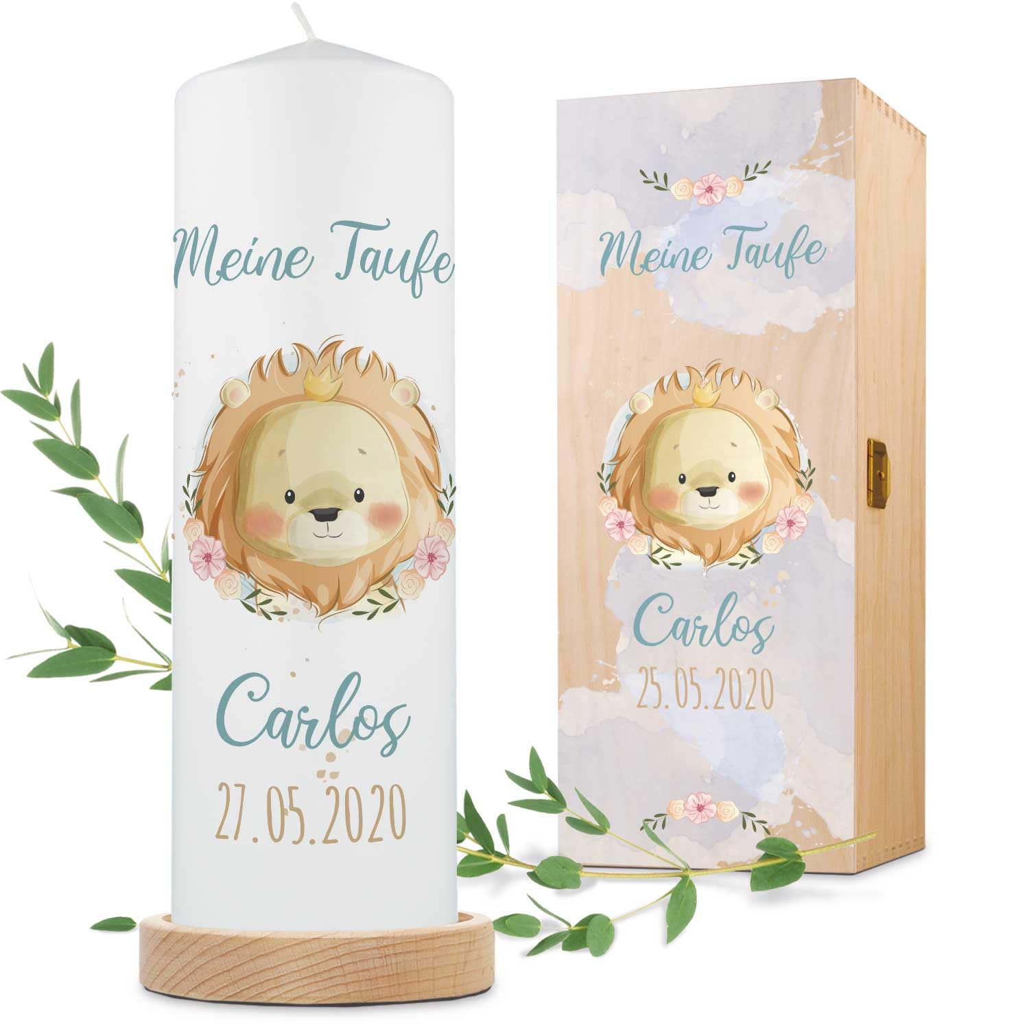 Candela Battesimo Con Scritta - 250x70 Mm, Bianco/Argento, Con Accessori Per Personalizzazione - Foto 11