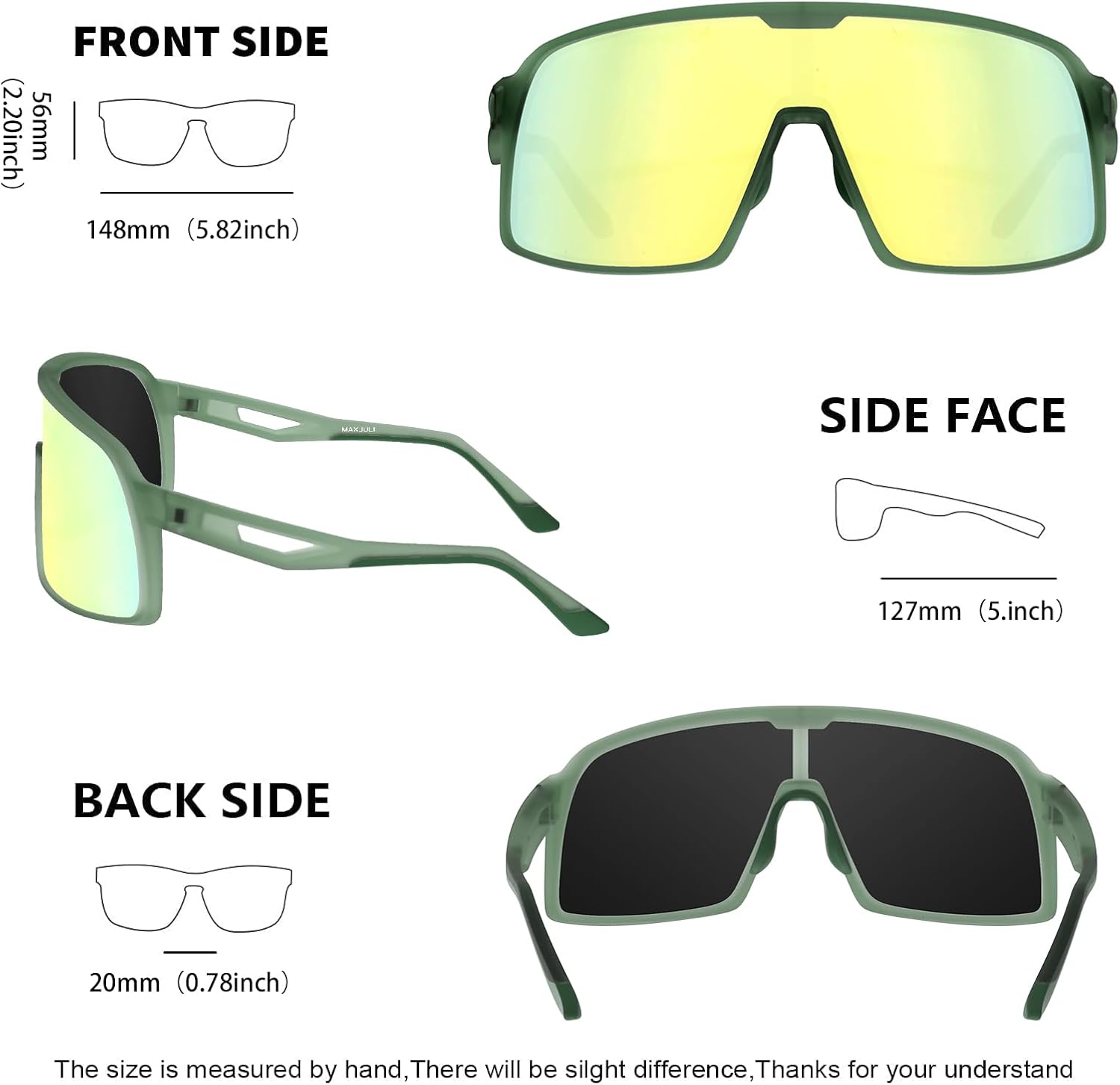 MAXJULI Polarized Cycling Sunglasses for Men Women, Windproof Outdoor Sports Running UV400 Protection Sun Glasses 8214 - Image 4