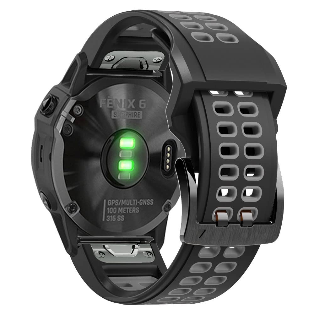 Correa de titanio de 26 mm para Garmin Fenix con cierre de seguridad metálico y eslabones duros 8