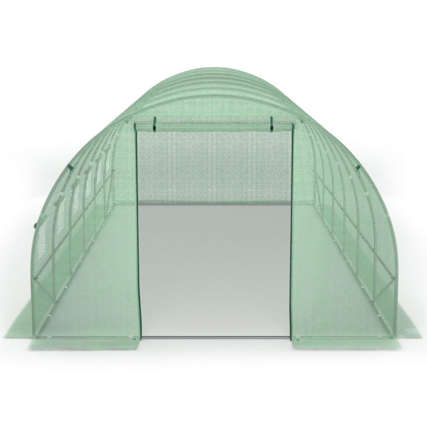 Probache - Invernadero de jardín túnel 18 m² 6 x 3 x 2 m, acero galvanizado + lona UV con puerta y ventanas CRIMÉ verde