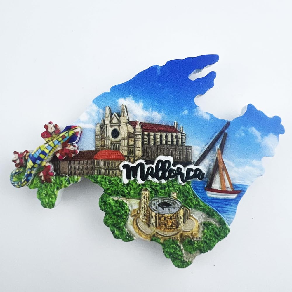 Magnete 3D Per Frigorifero Isola Di Maiorca, Spagna - Souvenir Fatto A Mano In Resina
