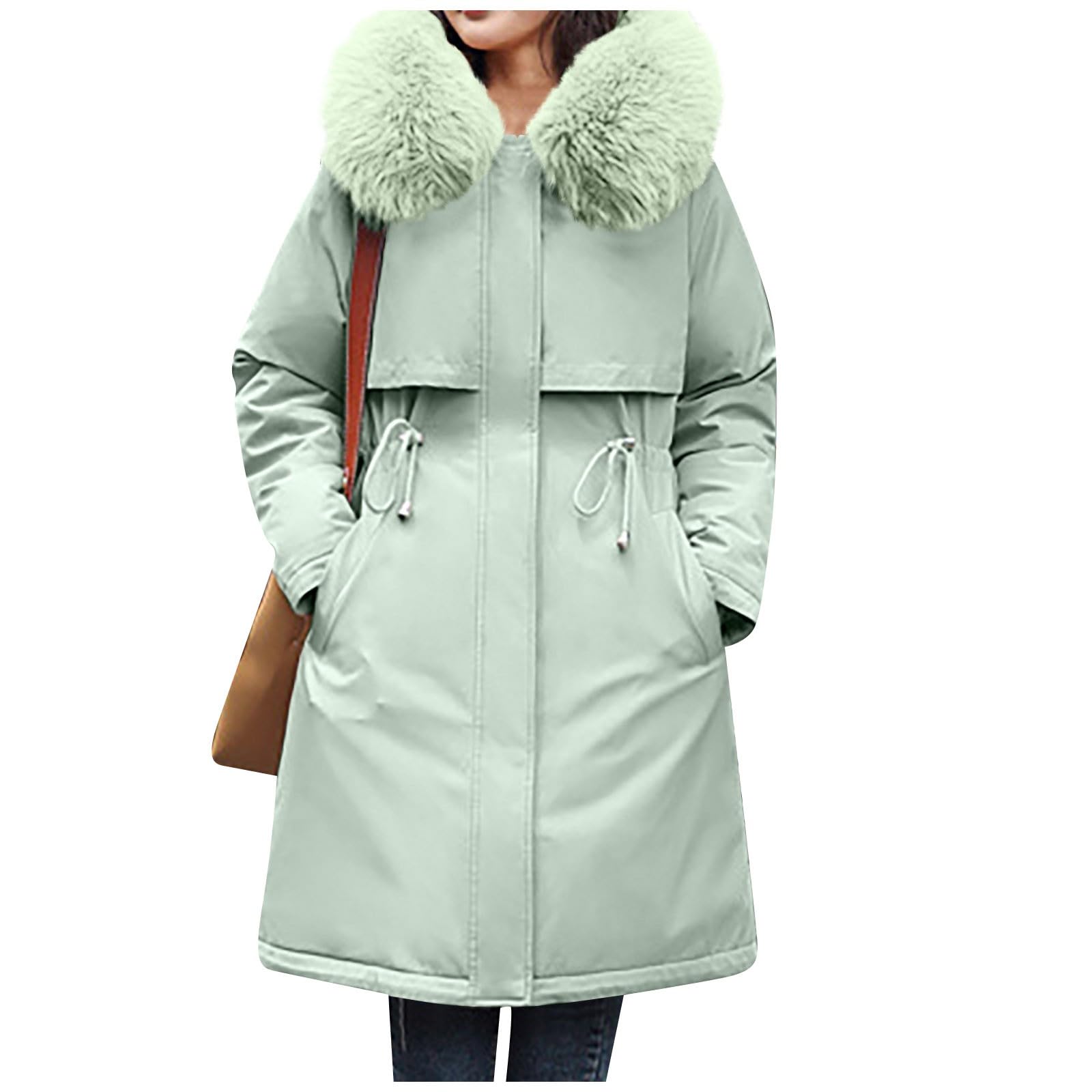 TopassionWomens Winter Coats Long Winter Coat Winter Cotton Jacket with Hood Waterproof Puffer Jacket Women Winter Warm Quilted Padded Jacket Womens Lightweight Puffer Jacket