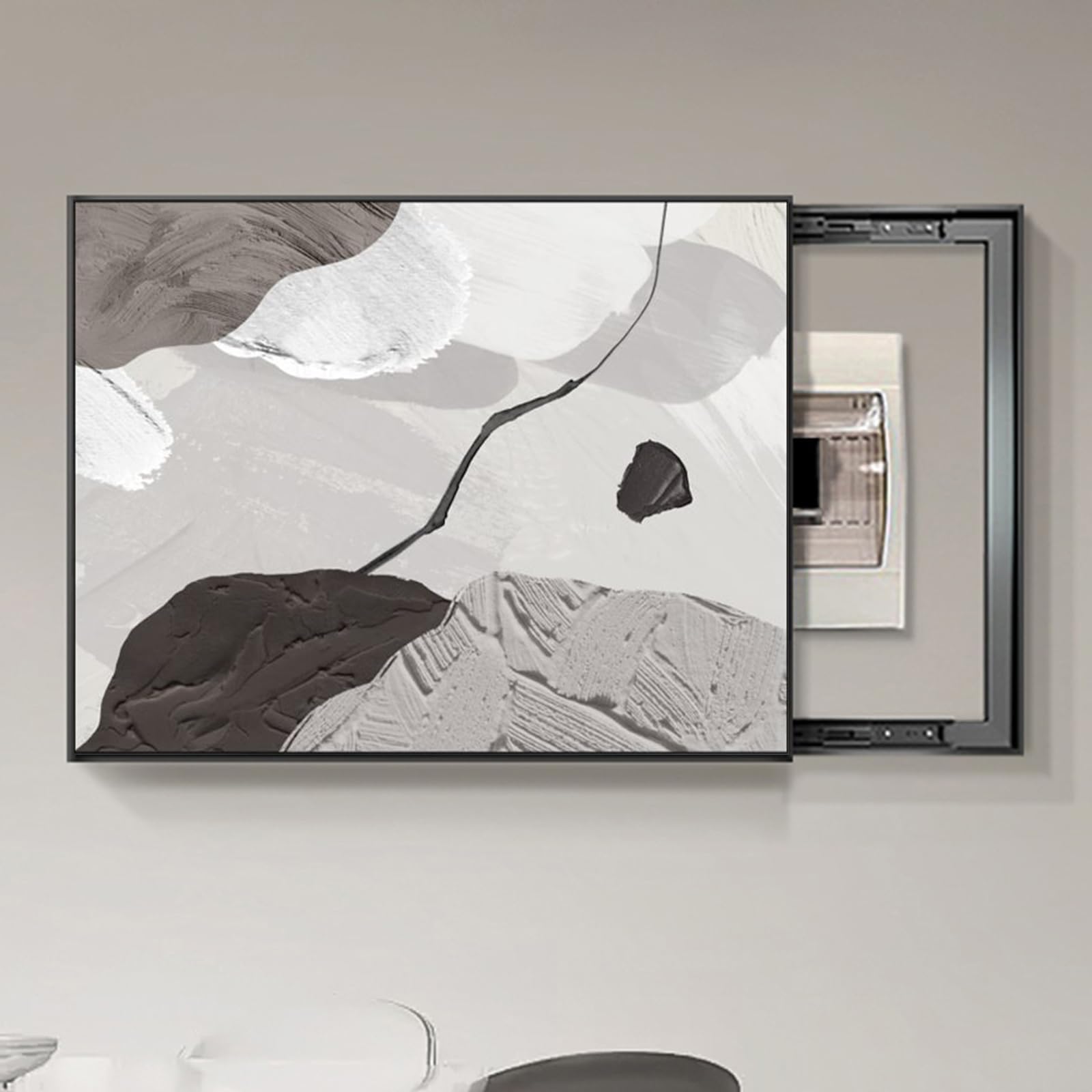 H,70X50cm, Electric Box Cover Push And Pull Modern Decorative Electric Box Cover Electric Meter Box Counters Decoration Hide Paintings Creative Simple Design Distribution Box Painting [Energy Class A]