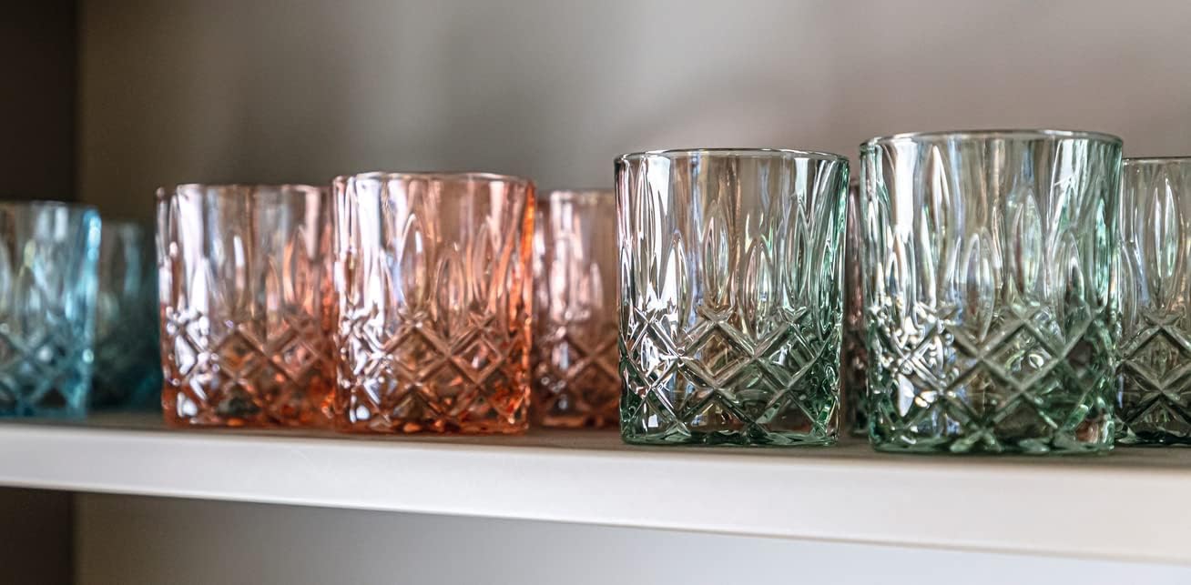 Nachtmann Noblesse Lot De 2 Verres à Whisky De 300 Ml – Collection élégante De Verrerie En Cristal De 10,2 Cm – Fond Lourd Avec Bord Découpé Au Laser, Motif Diamant, Passent