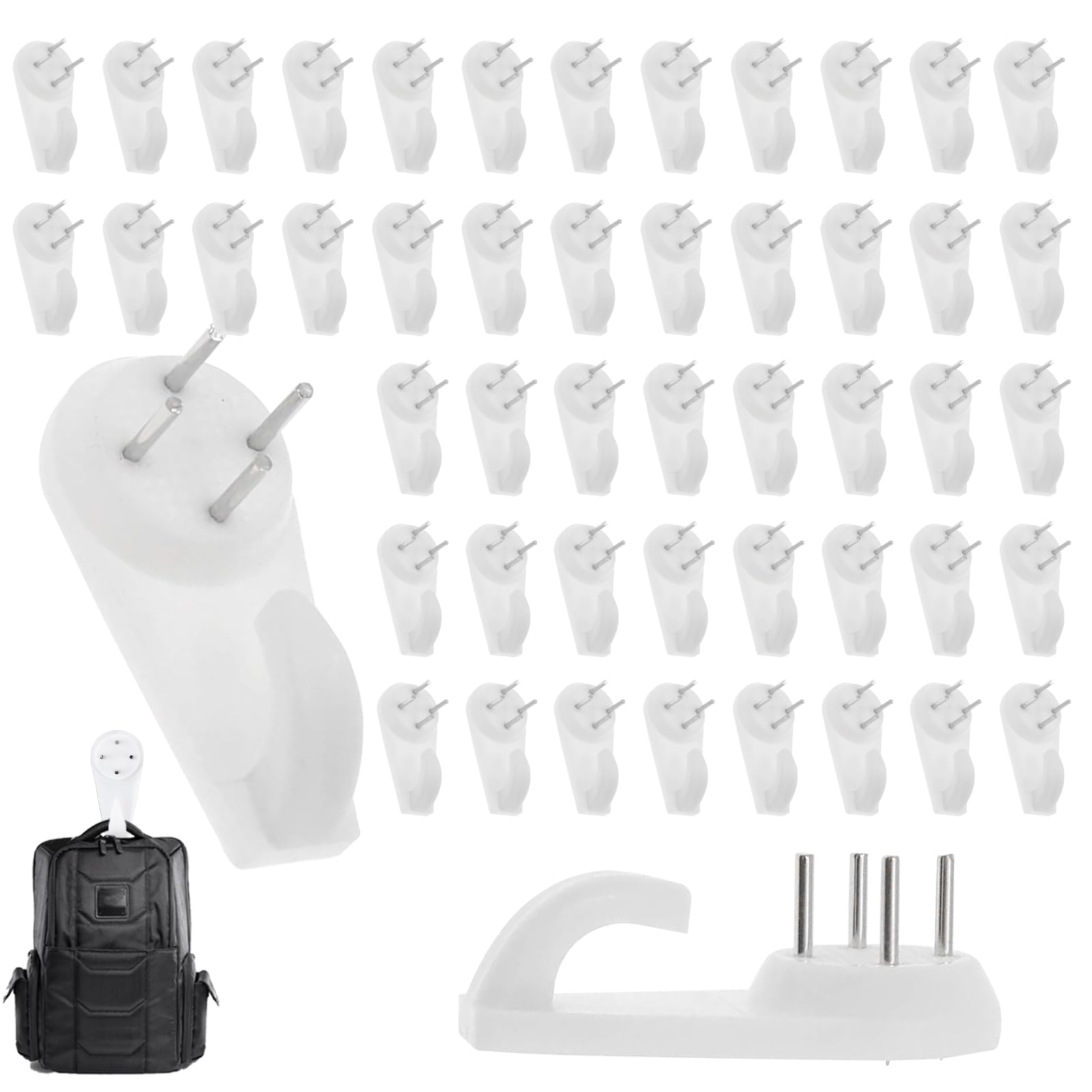 TYVOM 50 Pcs Non-Trace Picture Hooks for Plasterboard Walls Picture Hanging Kit Hard Wall Picture Hooks Assorted Picture Hanger Set for Drywall Concrete Wall Painting Wedding Photos Mirror