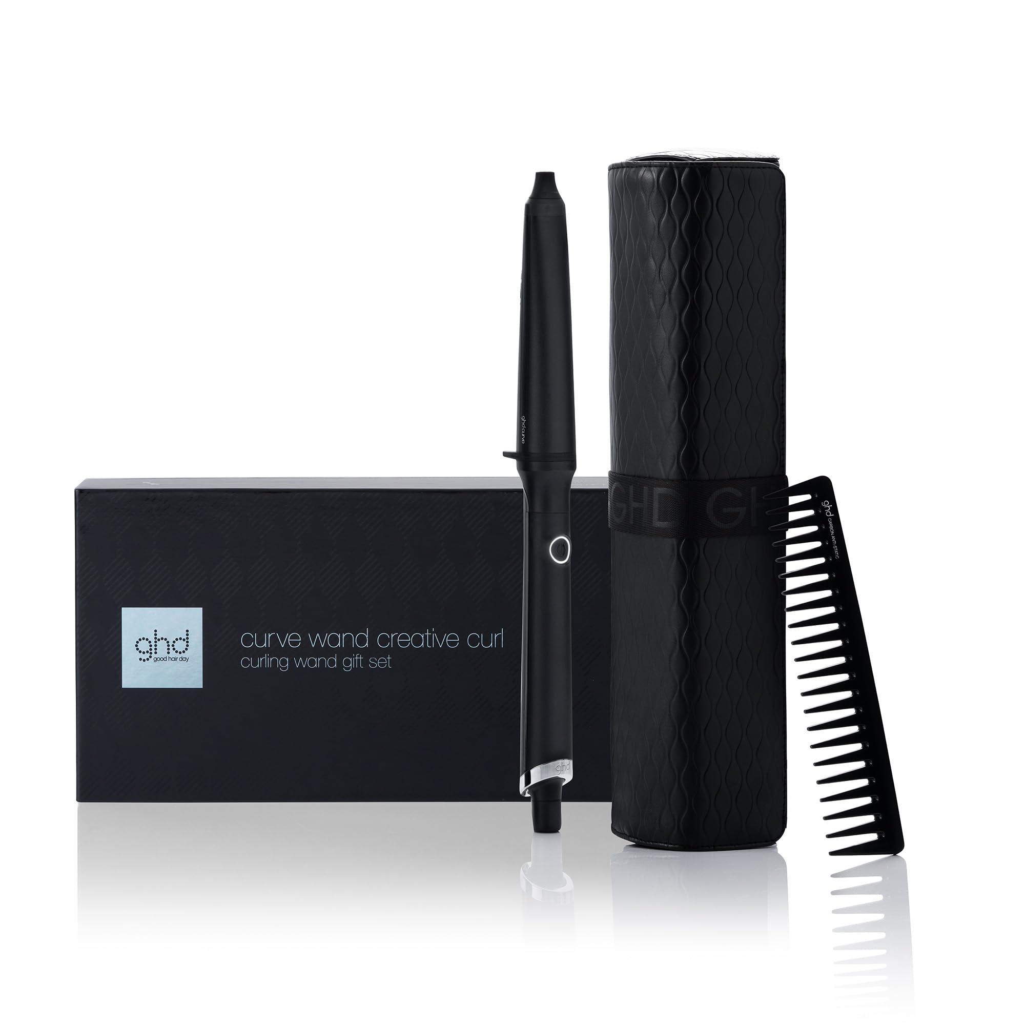 ghd curve creative curl gift set - Set de regalo rizador de pelo profesional, peine desenredante ghd comb out y neceser resistente al calor, tecnología ultra-zone, edición limitada 2024