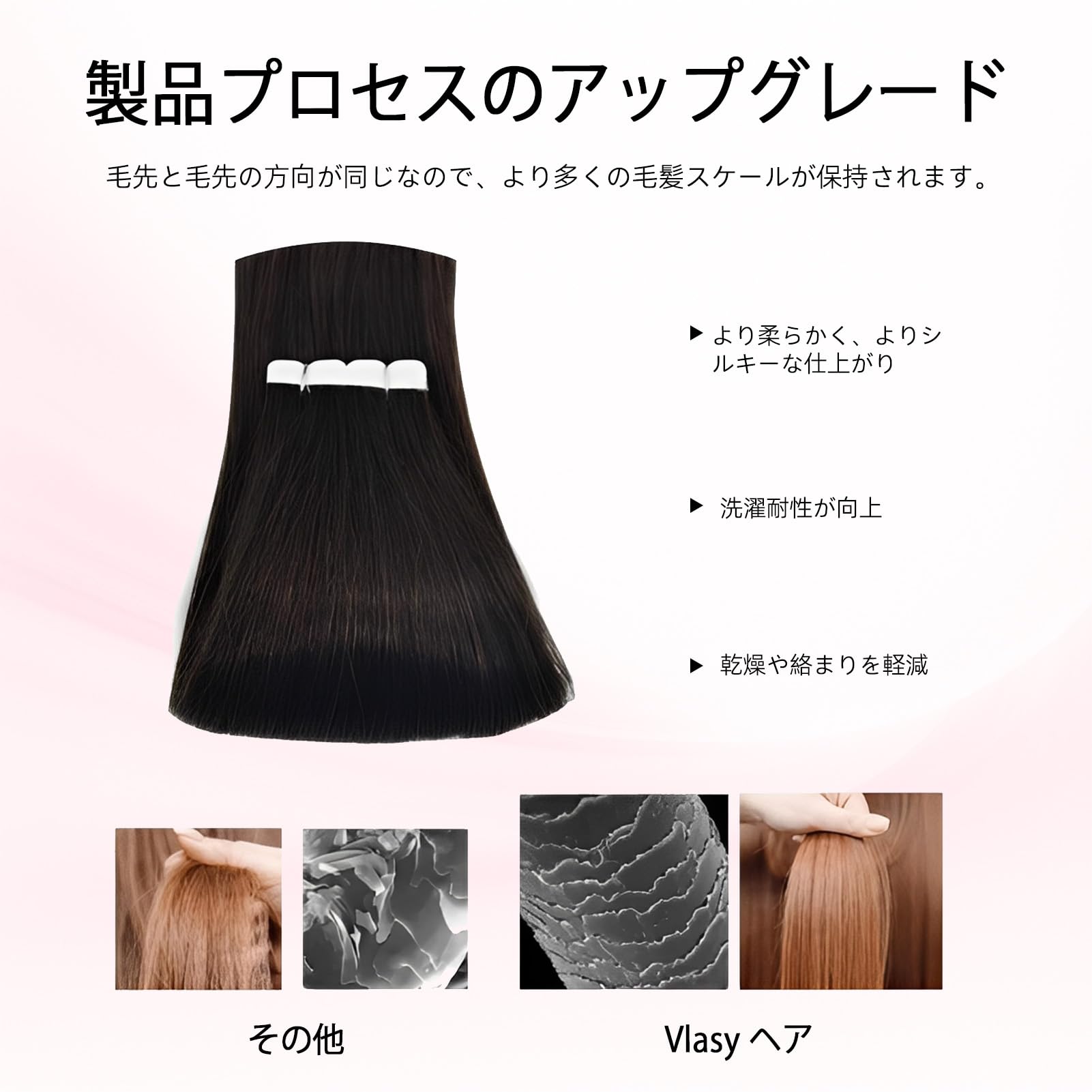 Amazon.co.jp: Vlasy シールエクステ 人毛 8枚セットヘア