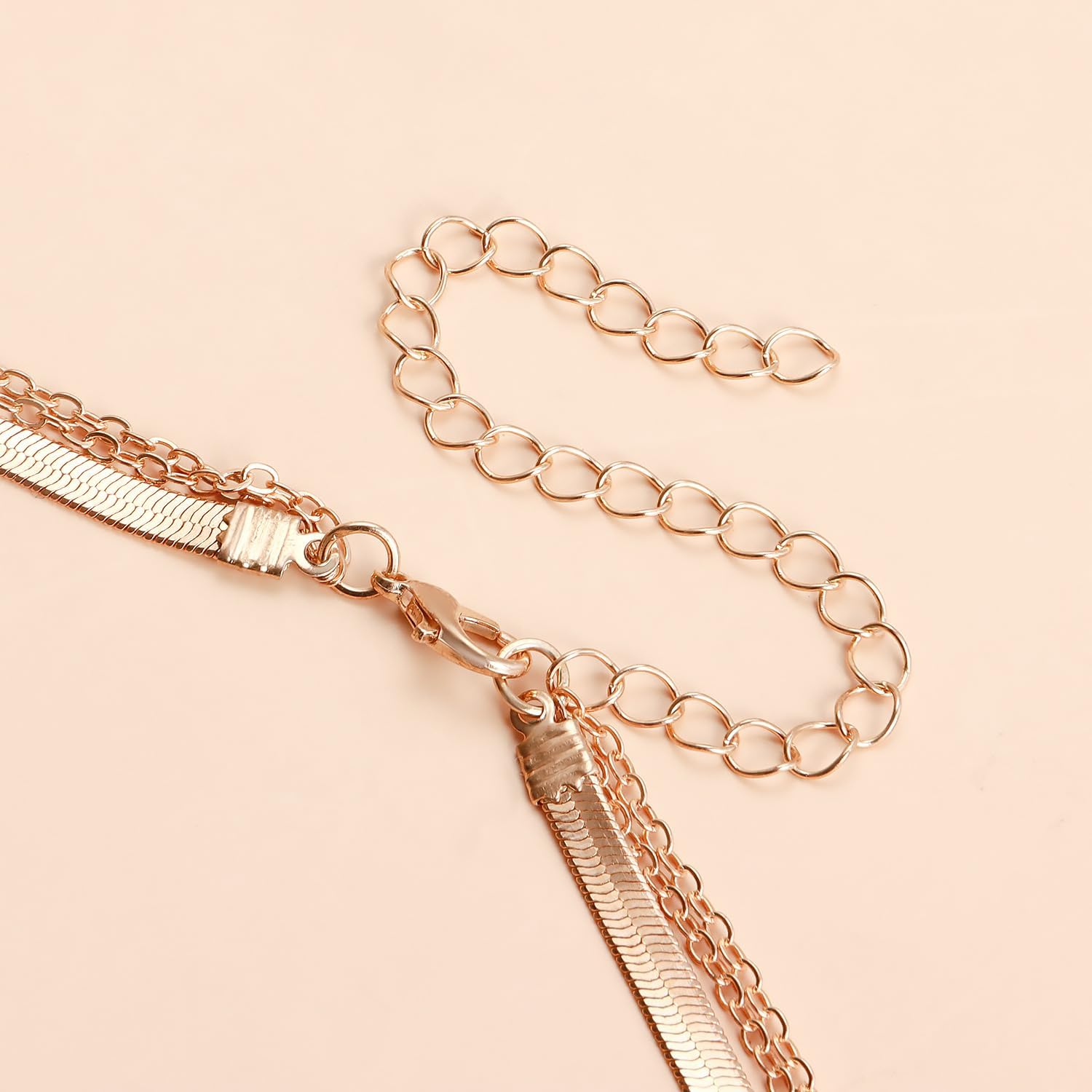 Layered Crescent Moon Star Choker Necklace for Women Gold Herringbone Chain Crescent Pendant Dainty Adjustable Multilayer Fashion Jewelry gift - Image 8