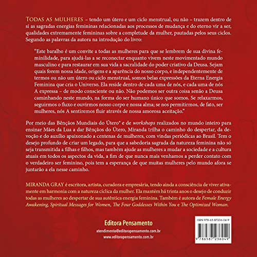 O Oráculo da lua Vermelha: Mensagens de Sacralidade Feminina Interior Para Vivenciar o seu Ciclo Men