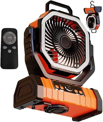 Ventilador de camping LED batería de iluminación 50000mAh, multifuncional para tienda de campaña al aire libre, ventilador de escritorio, 4