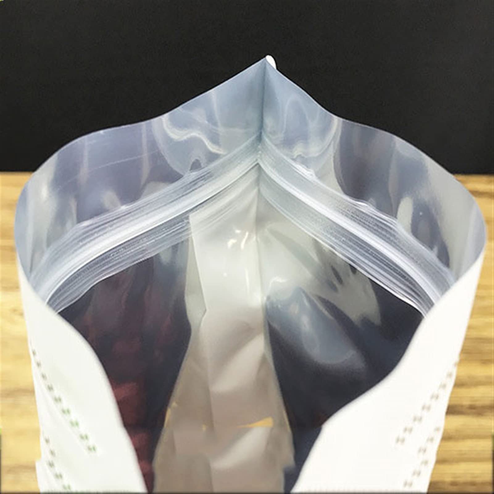 Bolsas de Embalaje de Aluminio de Frente Abierto, Mylar Bags For Food Storage Stand Up Ziplock Heat Sealable Window Multicolor 14x24cm-20x30cm Pack of 100(Black,14x24+7cm)