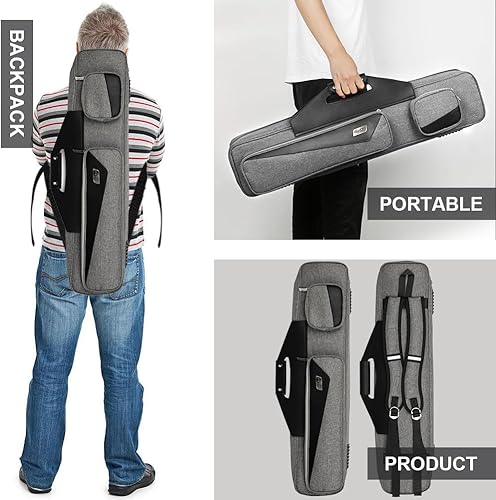 Miniatura 6 de Pool Cue Case 4x4 with Backpack Straps Carrying Case for 4 Pool Cues