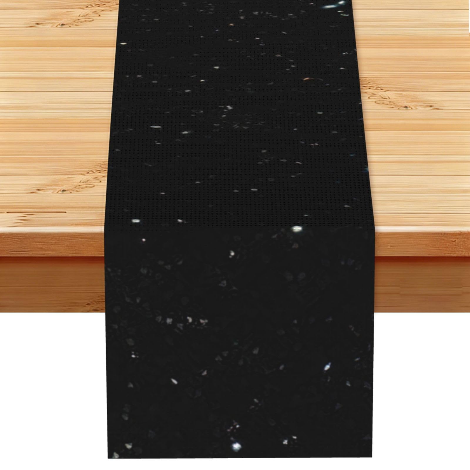 Aacxzff Black Linen Glitter Print Table Runner For Everyday Use,Special Occasions,Wedding Birthday Home Decor